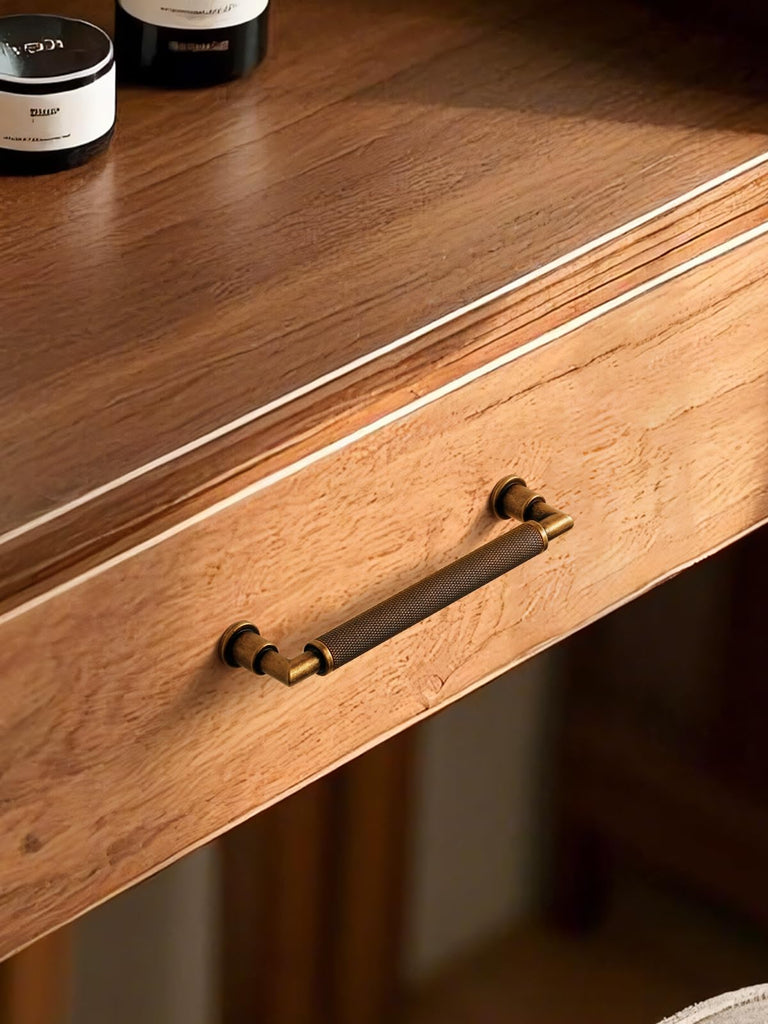 10 Pack Antique Brass Cabinet Pulls 5" Hole Center Knurled Vintage Drawer Pulls Bathroom Dresser Handles Hardware Bar