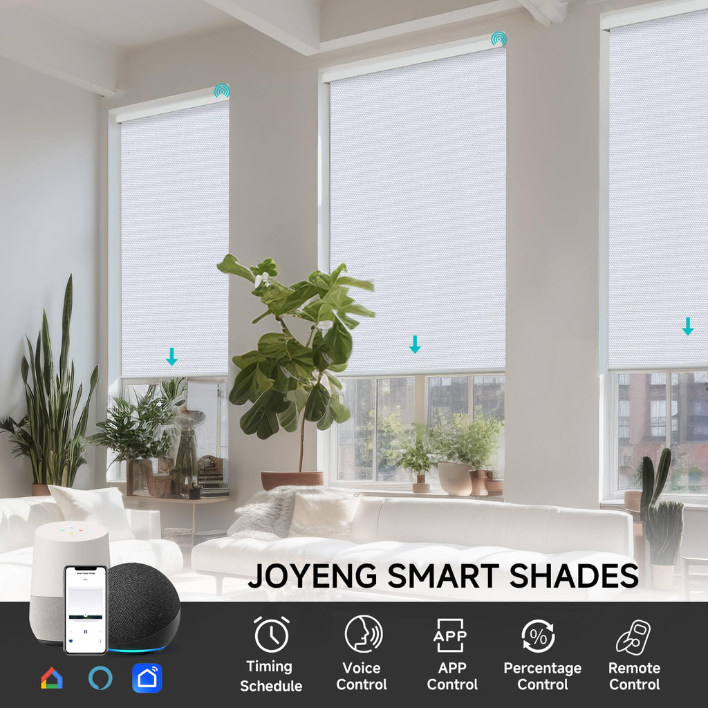 Motorized Blinds with Remote, Custom Automatic Electric Blackout Smart Blinds for Windows, Motorized Window Roller