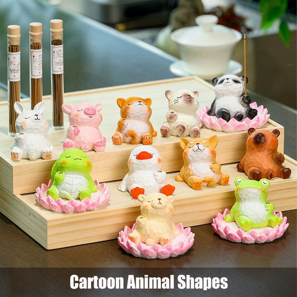 Lotus Panda Incense Holder Cute Animal Figurine Incense Burner Flower Stand Ash Catcher Creative Cartoon Resin Panda
