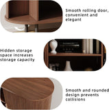 Buffet Sideboard Cabinet with Storage, 55" Fluted Cabinet with Sliding Door & Adjustable Shelf