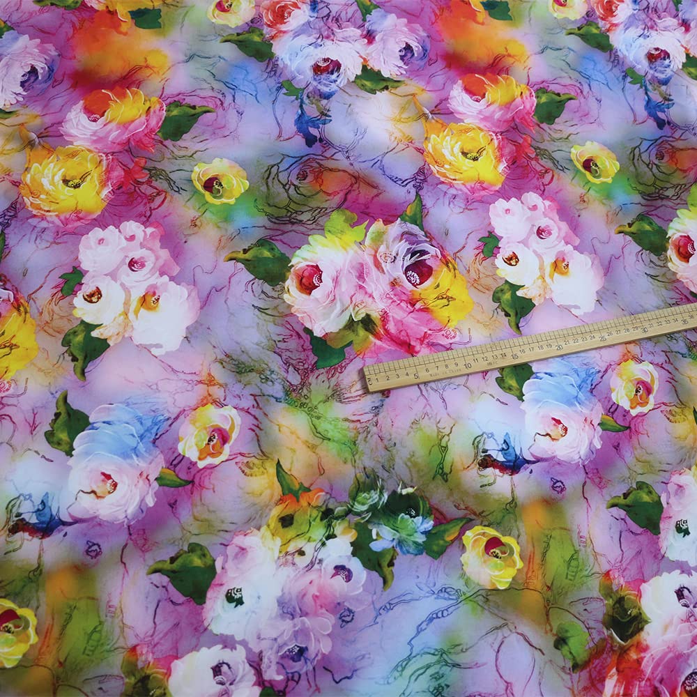 Floral Print Rayon Fabric Fashion Pajamas Poplin Sewing Material