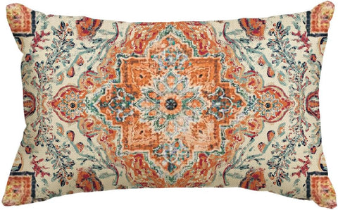 Boho Throw Pillow Cover, 12 x 20 Inch Bohemia Ethnic Style Carpet Pattern Cushion Case