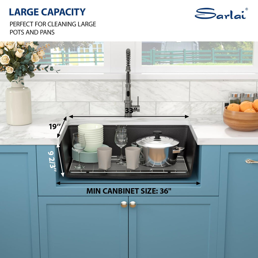 33 Granite Composite Kitchen Sink - 33 x 19 Inch Granite Undermount Kitchen Sink Ledge Workstation Under-Mount White