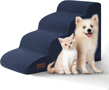 Dog Steps for Bed or Couch, 4-Step Pet Stairs Ramp for Small Dogs