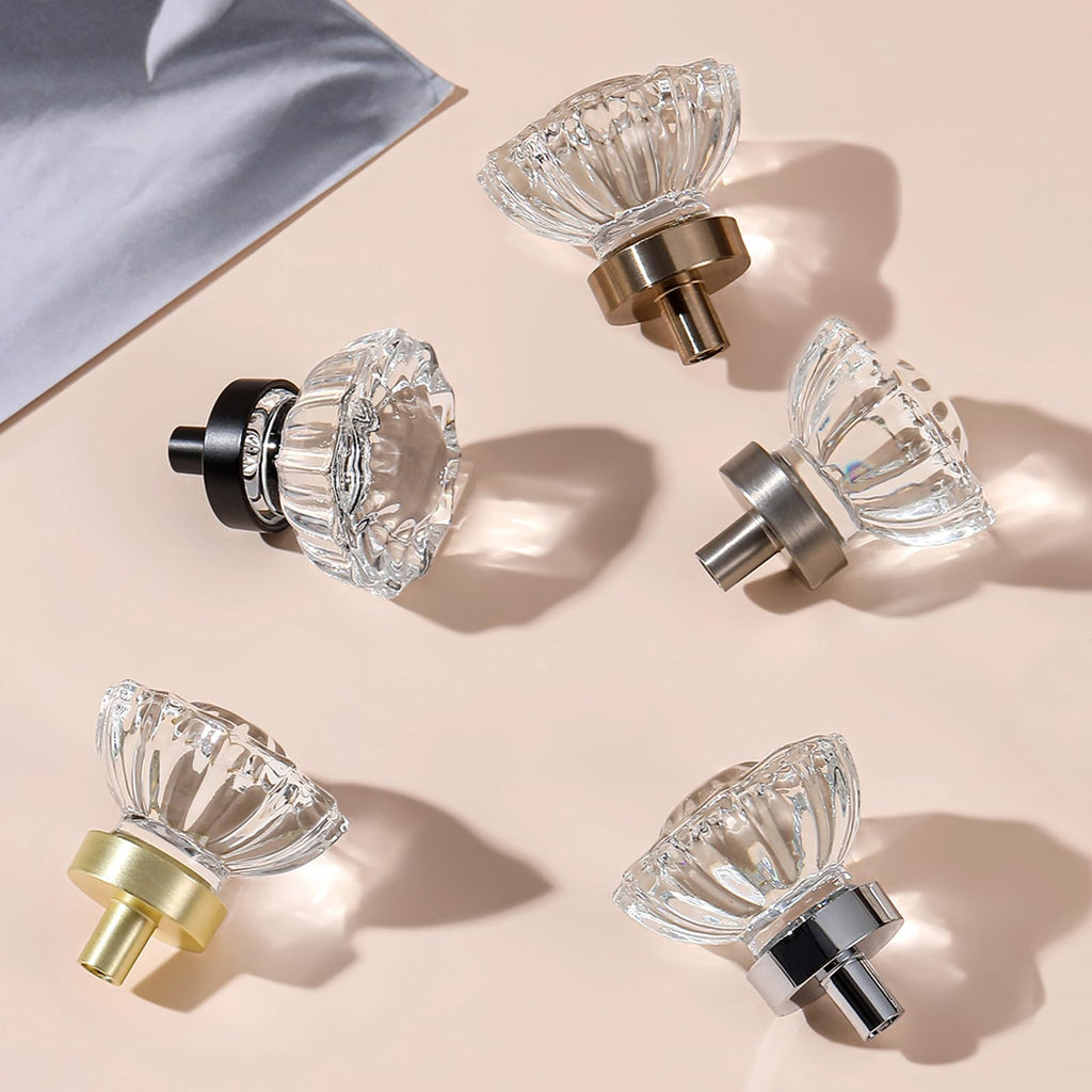 8 Pack Brushed Nickel Crystal Cabinet Knobs for Drawer,1.5 inch