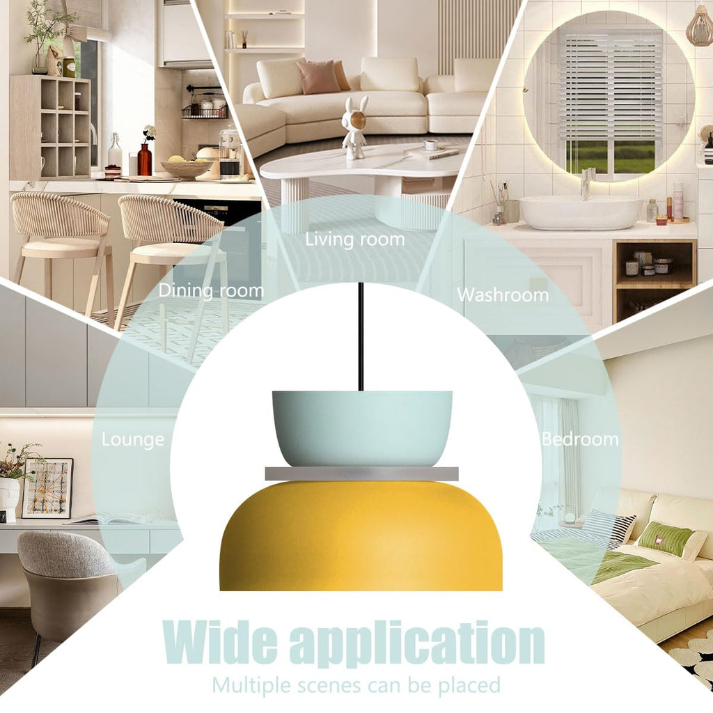 Macaron Kitchen Island Pendant Light Boho Yellow Blue Lamp Shade Mid Century Modern Hanging Light Fixtures Nordic