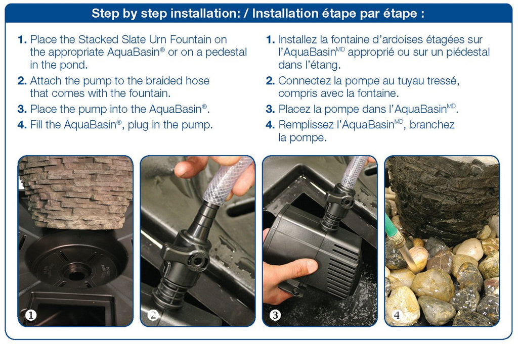 Medium Stacked Slate Urn Water Fountain Kit for Landscape and Garden | 58090
