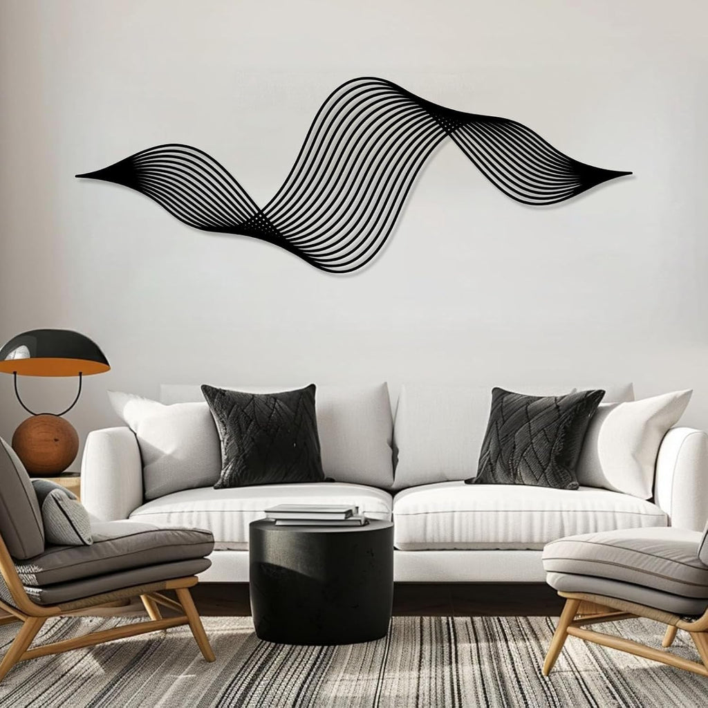 Abstract Wave Metal Wall Art, Large Abstract Wall Decor, Minimalist Wall Sculpture, Modern Metal Wall Decor