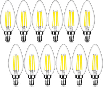 Dimmable E12 LED Candelabra Bulbs 40Watt Equivalent, 5000K Daylight White, 450Lumens, 4W B11 Vintage