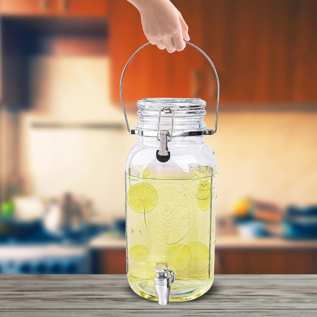 Gallon for Parties,2 Pack Beverage Dispenser With Spigot,Laundry Detergent Dispenser Punch Bowls Juice Water - Set of 2