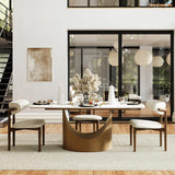 63" Modern Dining Table for 4-6, Hobart Rectangle Dining Table, Matte White Sintered Stone Dining Tabletop with