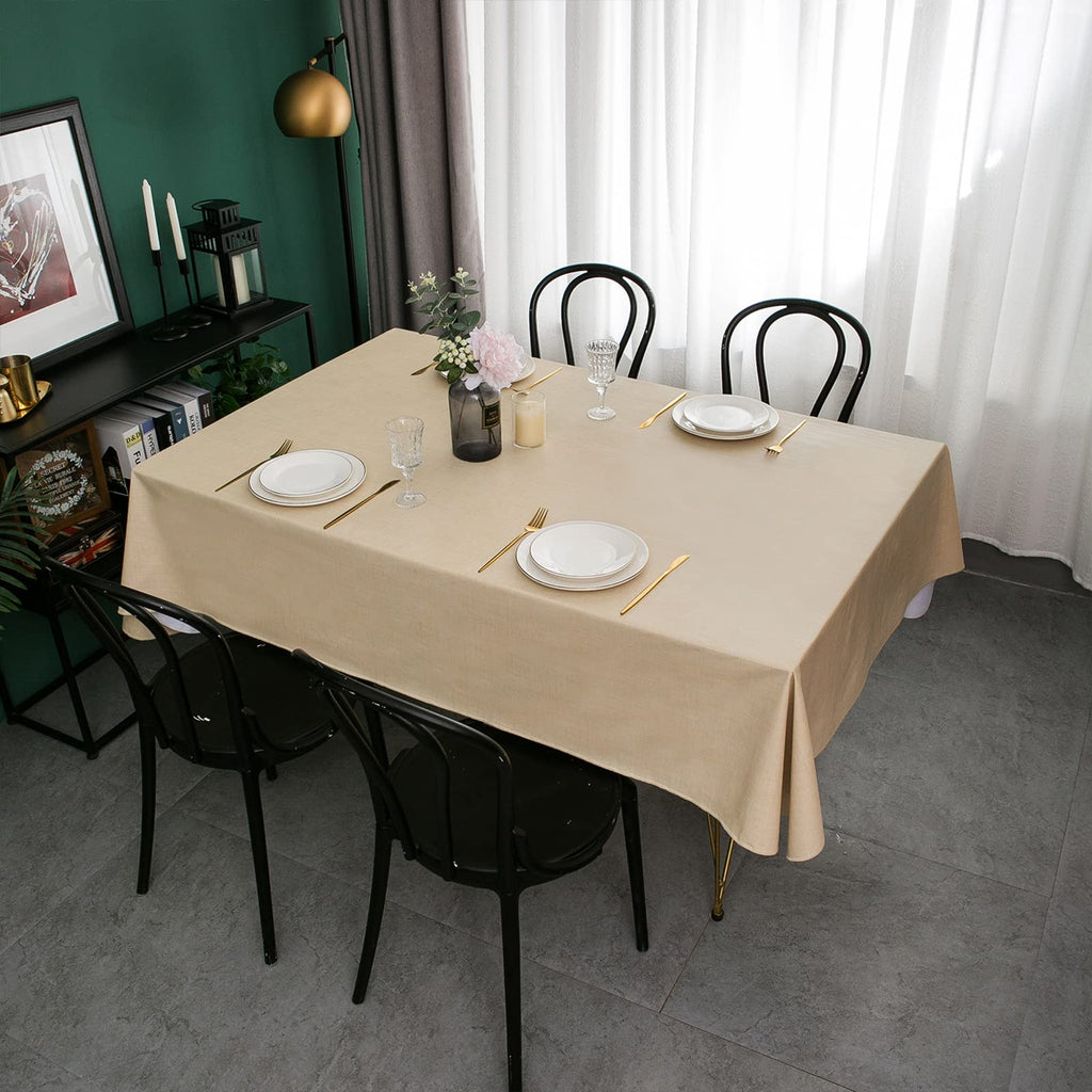 Vinyl Tablecloth with Flannel Backing, Waterproof Table Cloth