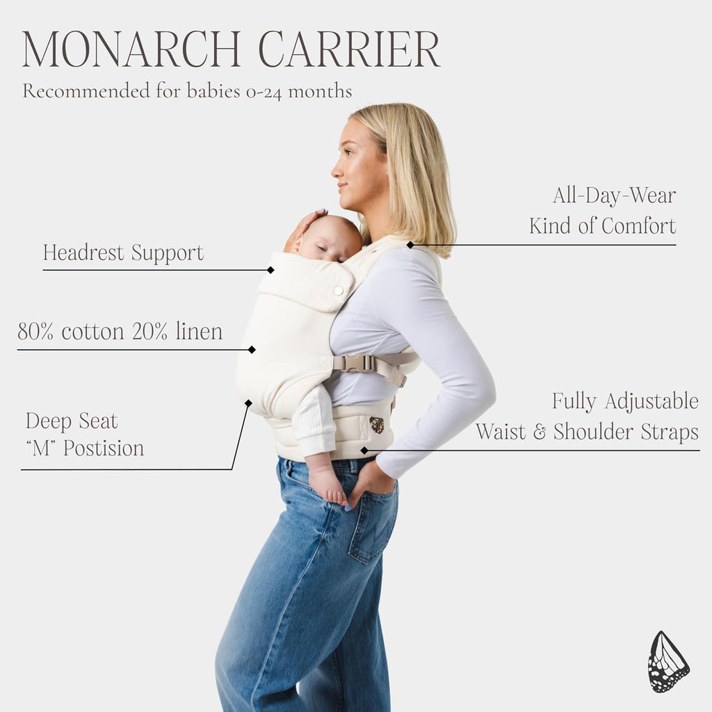 Monarch Ergonomic Baby Carrier - Premium Cotton Soft Structured Newborn to Toddler Carrier with Hip-Healthy Design, 3