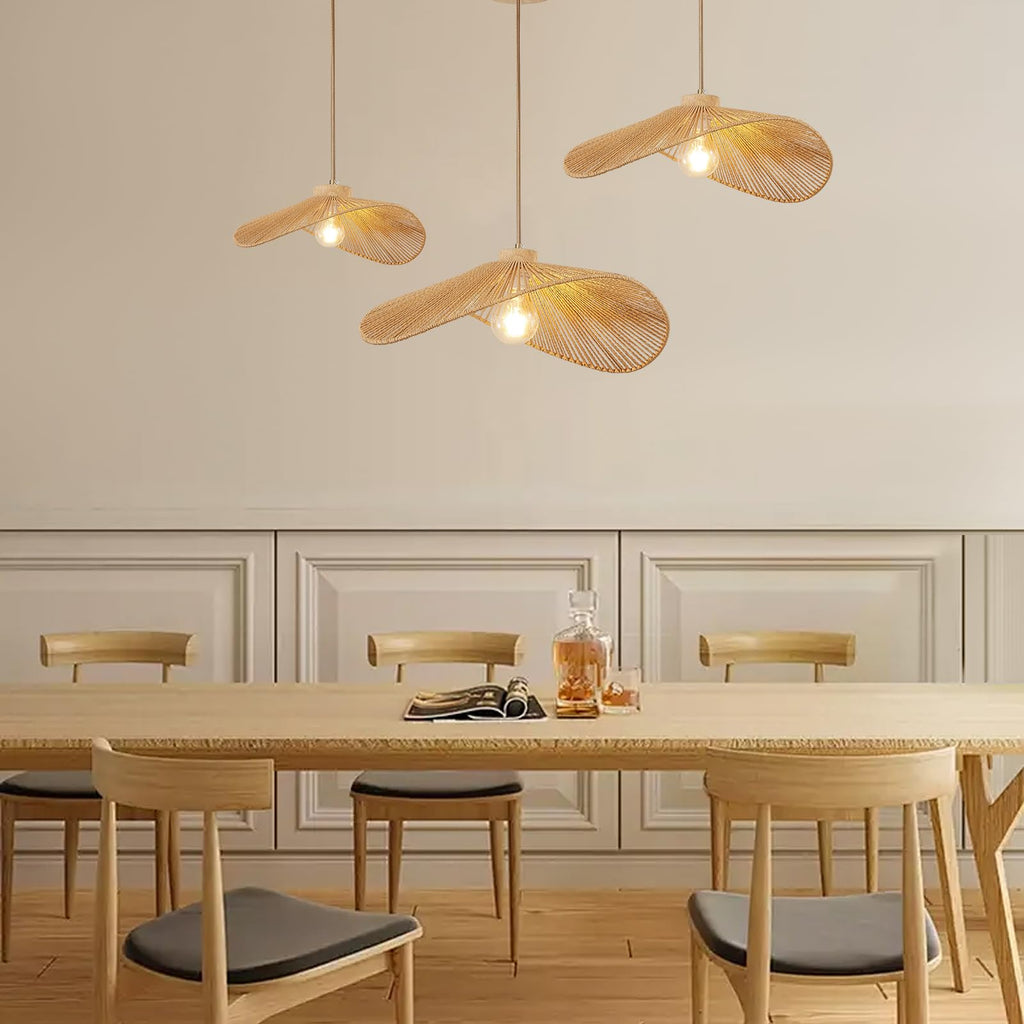 Rattan Hanging Lamp Boho Pendant Light Fixture Modern Style Hanging Light Bohia Natural Bamboo Handmade Hanging