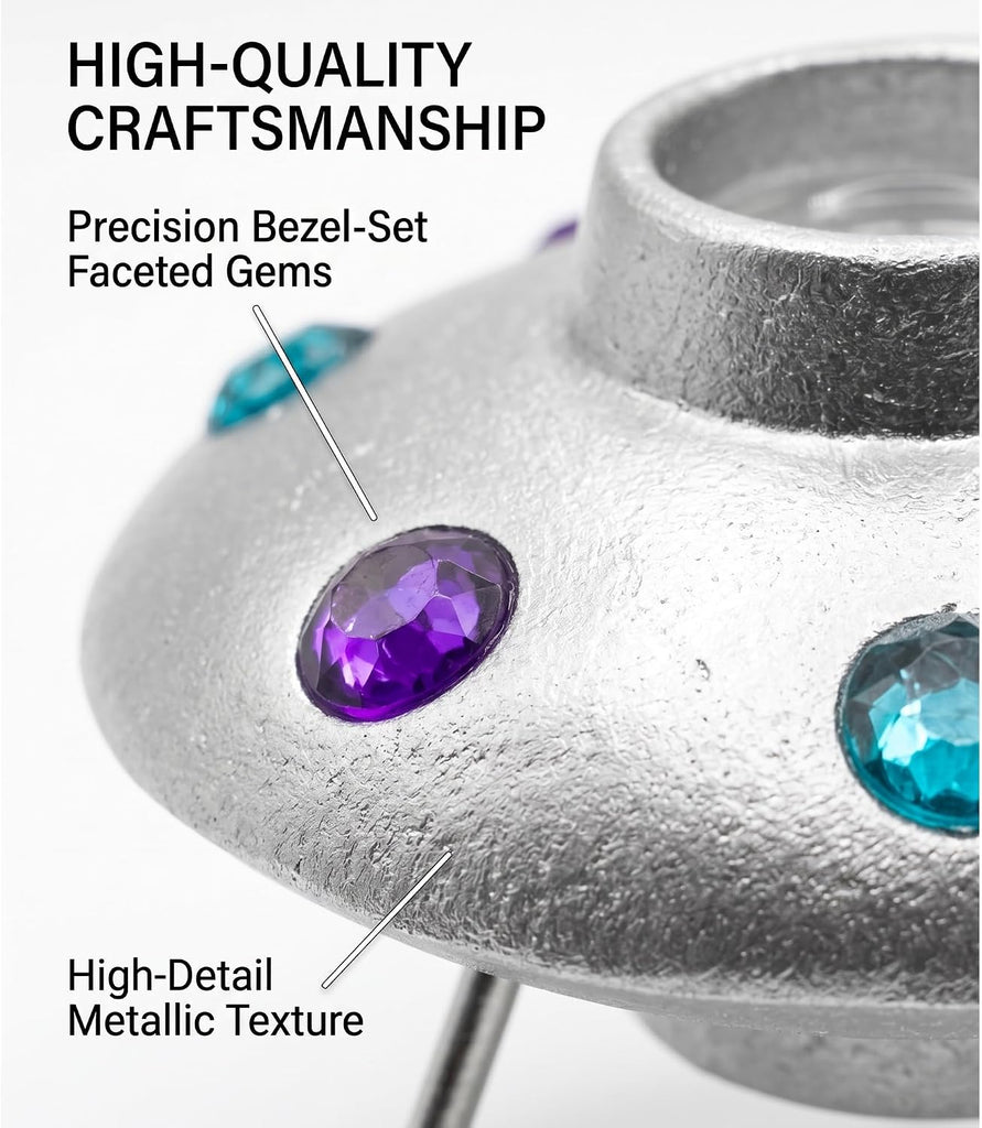 Space Ship Backflow Incense Burner - 2 Inch Mini Resin Fountain Holder for Meditation, Relaxation, Aromatherapy &