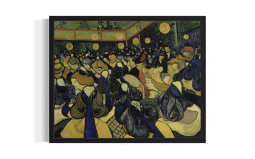 The Dance Hall In Arles (1888) by Van Gogh Black Framed Wall Art Print Poster, Vintage Landscape Painting Wall Art