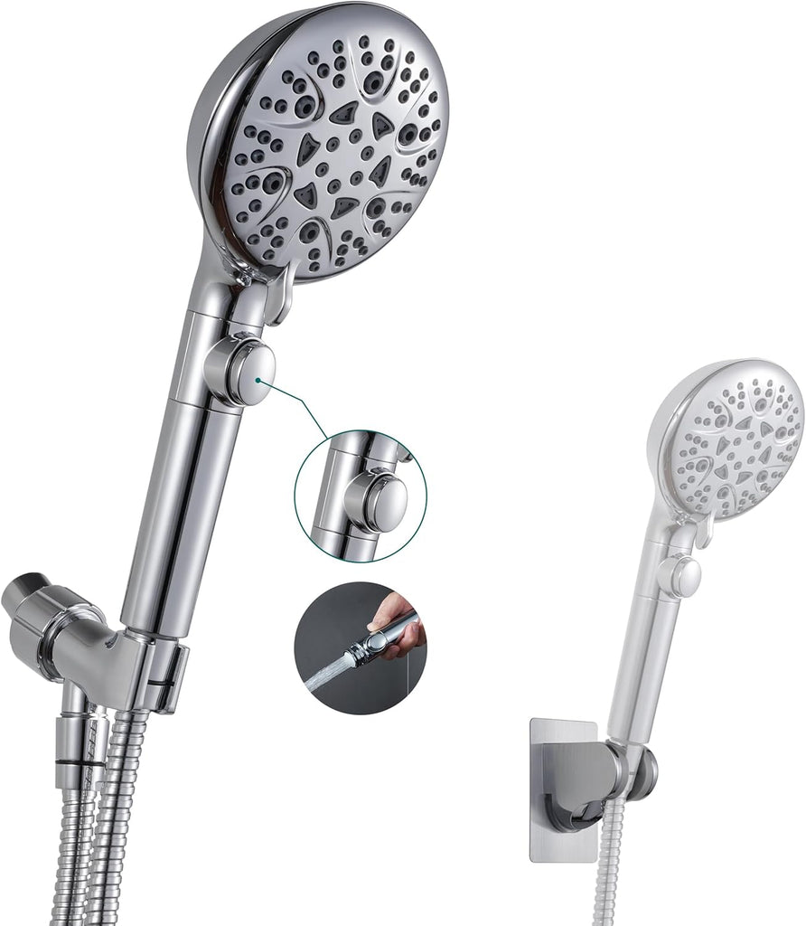 Handheld Shower Head with On Off Switch 8-Mode High Pressure Showerhead with 79 Inches Extra-long Stainless Steel Hose