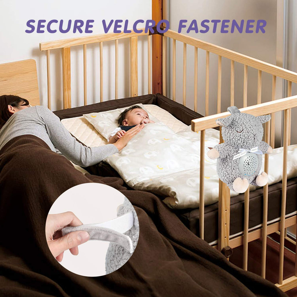 Baby Sleep Soother with Projector Night Light & Auto-Off Timer, Musical Sheep Plush Toy with White Noise, Heartbeat