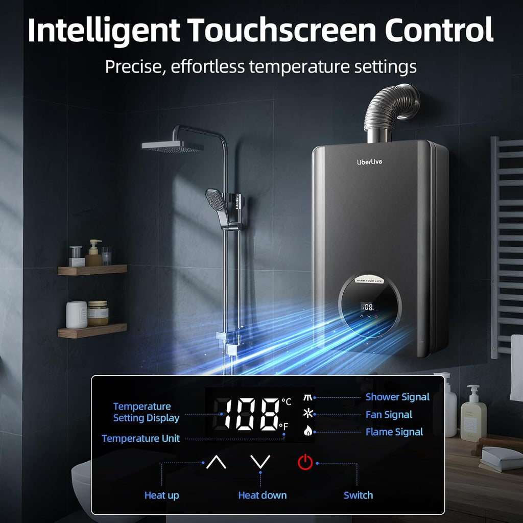 Nature Gas Tankless Water Heater, Indoor Max 3.6 GPM, 80