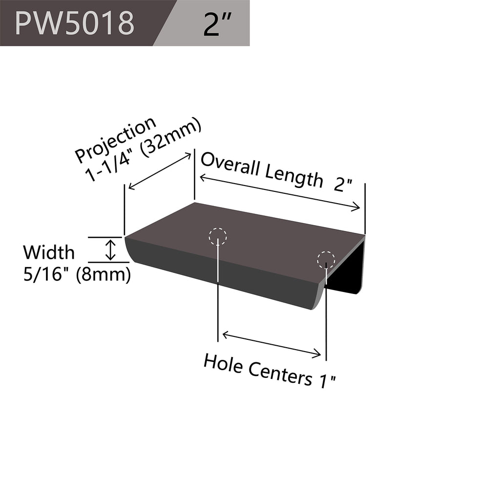 Cabinets Drawers Edge Pulls - 12-Pack, 2" Overall Length, Black, Concealed Tab Pulls Garage Cabinet Drawers