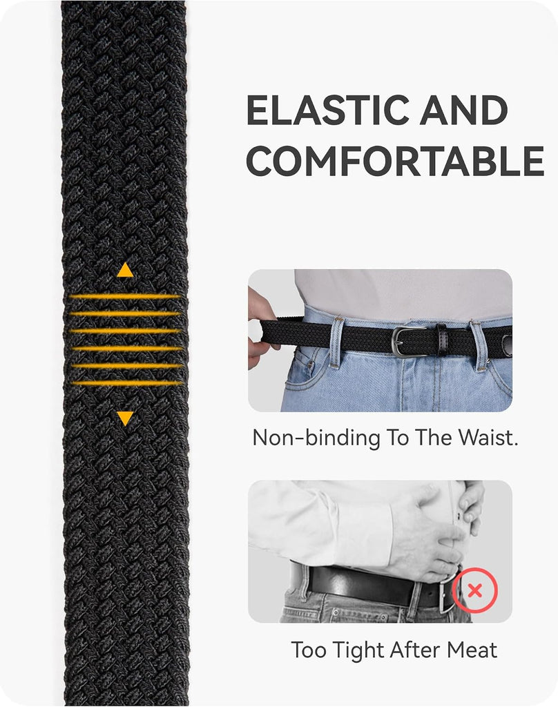 30mm Boys Elastic Braided Belt Adjustable Kids Woven Belt