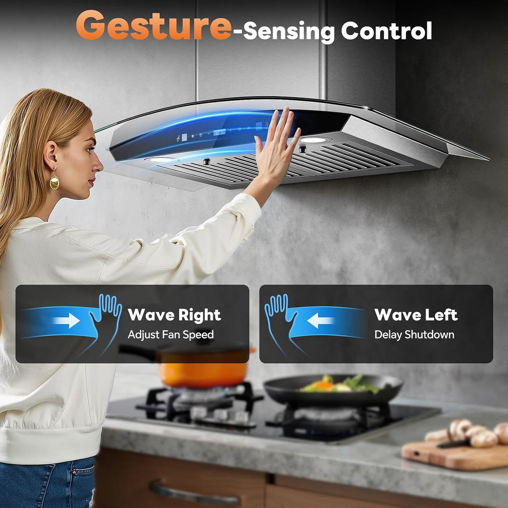 30 Inch Stainless Steel Range Hood Insert 900 CFM Baffle Filters, Convertible Ducted/Ductless