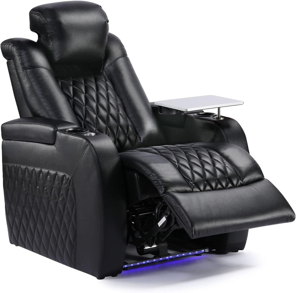 Home Theater Seating Top Grain Leather Zero Gravity Recliner Chair Power Headrest Recline Movie Seat Gaming 7 Colors