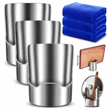Stainless Steel Utensil Holder, New Thickened Premium Pot Lid Holder,3 pcs