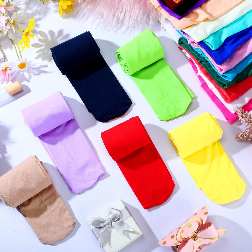 20 Pairs Girls Ballet Tights Toddler Dance Footed Tights Soft Ballet Kids Elasticity Bulk School Uniform Stockings