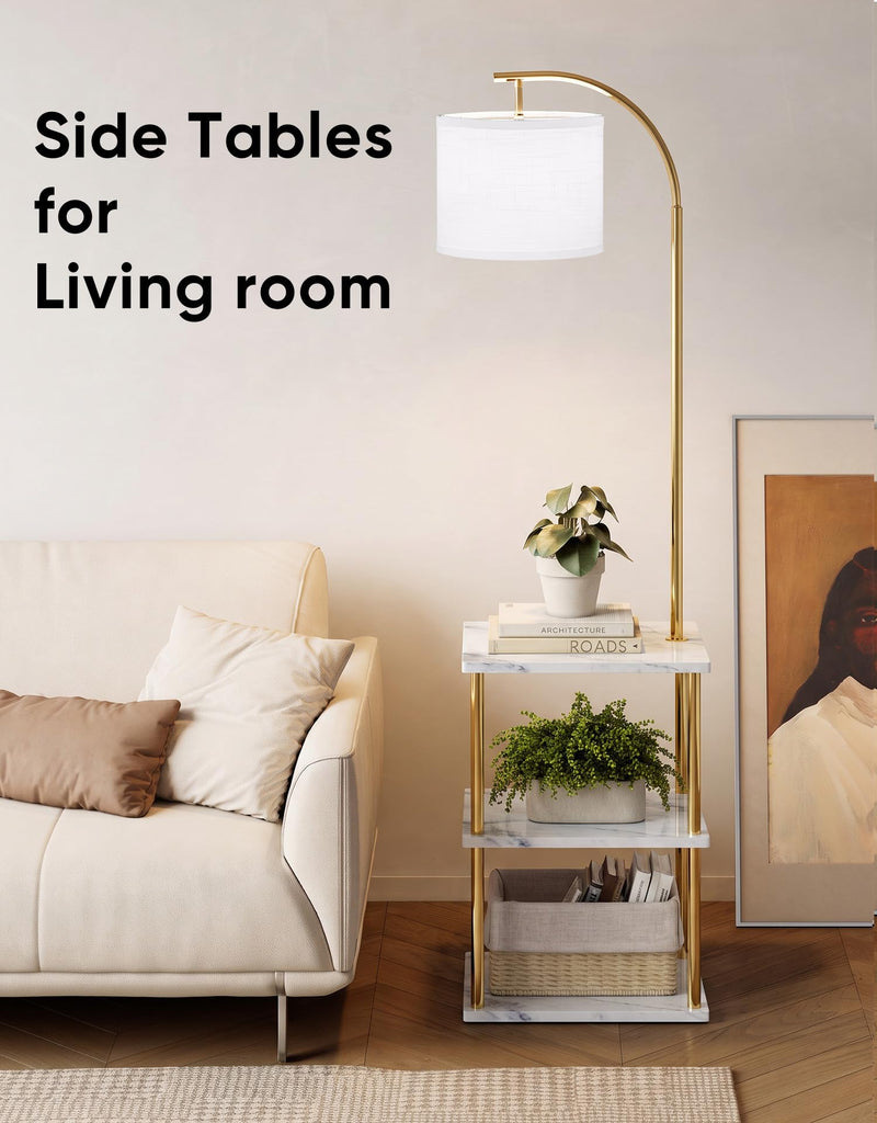 Floor Lamp with Table 2-Pack, Nightstands End Side Table