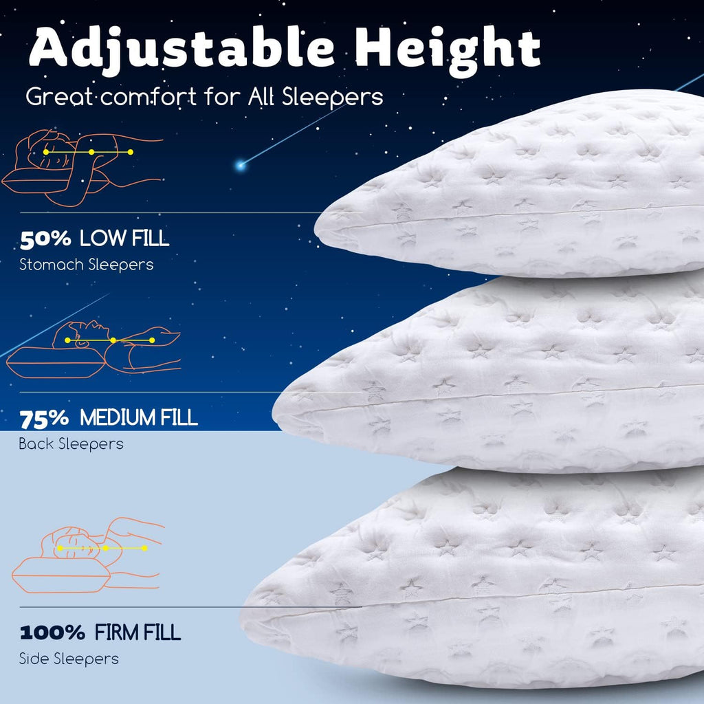Cooling Side Sleeper Pillow for Neck and Shoulder Pain, Luxury Shredded Memory Foam Curved Bed Pillows for Sleeping