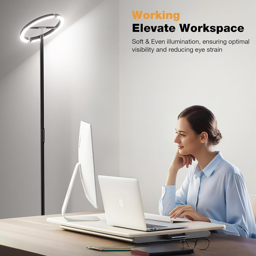 Floor Lamps, 40W/2400LM Rotatable LED Floor Lamp with Touch & Remote Control, 70" Tall Standing Lamp Stepless Dimmable