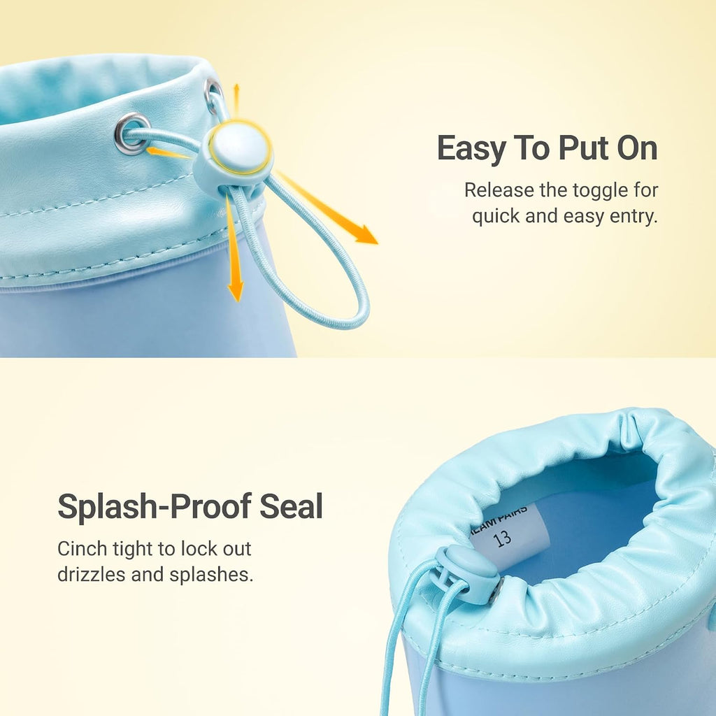 Kids Waterproof Drawstring Rain Boots