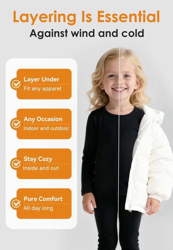 Toddler Thermal Set Winter Warm Base Layer Long Johns 3Pack