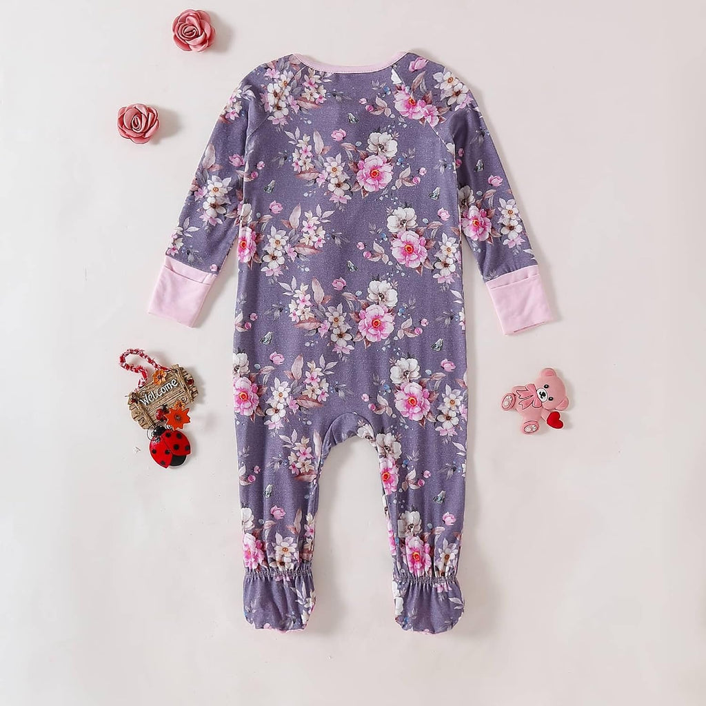 Bamboo Sleepers for Baby Girl Pajamas Footie Pajamas 3 Pack