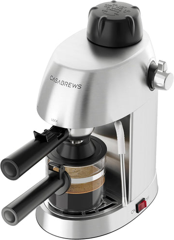 3.5 Bar 4 Cup Espresso Cappuccino Machine with Milk Frother | Stainless Steel, Milk Frother, Dual Safety Switches