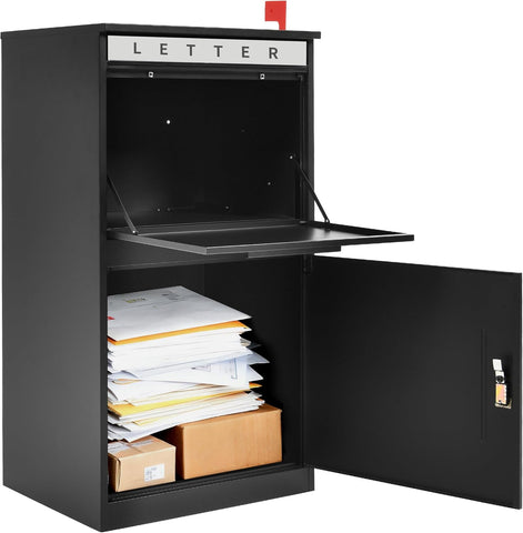 35" H Large Package Delivery Box with Password Lock, Mail Slot