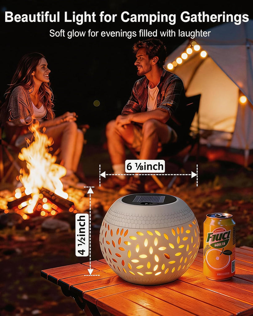 Lanterns Outdoor Waterproof, Flickering Flame Solar Table Lantern