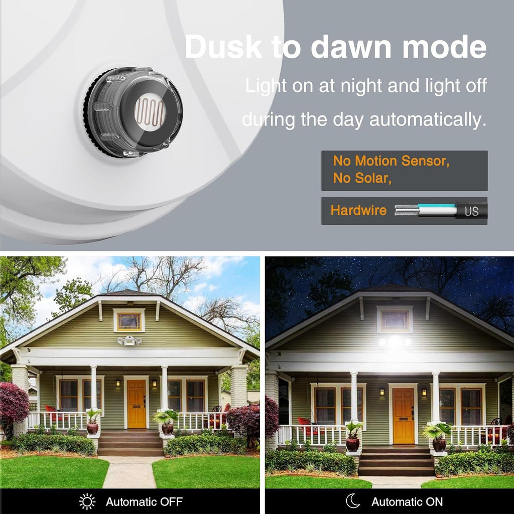 80W LED Dusk to Dawn Flood Lights,8000LM White Exterior Security Outdoor Lighting,IP65 Waterproof Outdoor 3