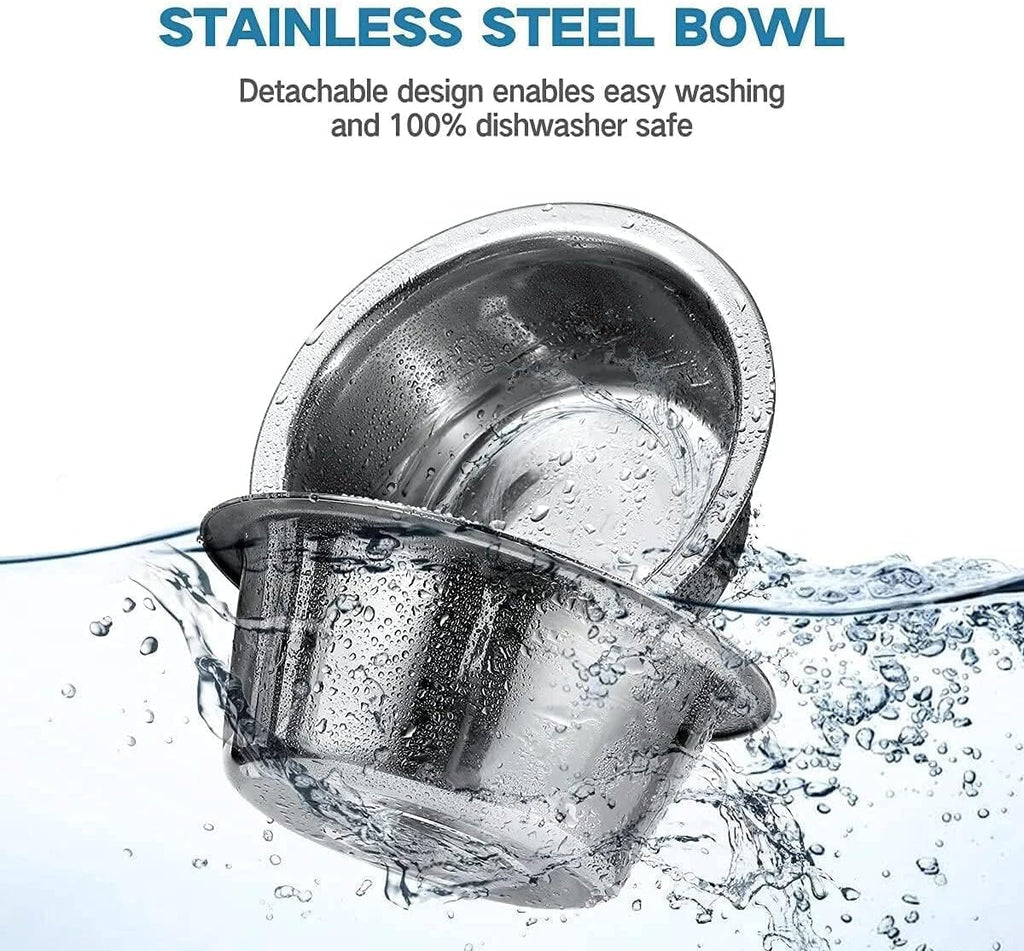 Elevated Dog Bowls, Stainless Steel Food & Water Bowls, Height Adjustable Raised Cat Feeder Mess Proof Pet Feeding