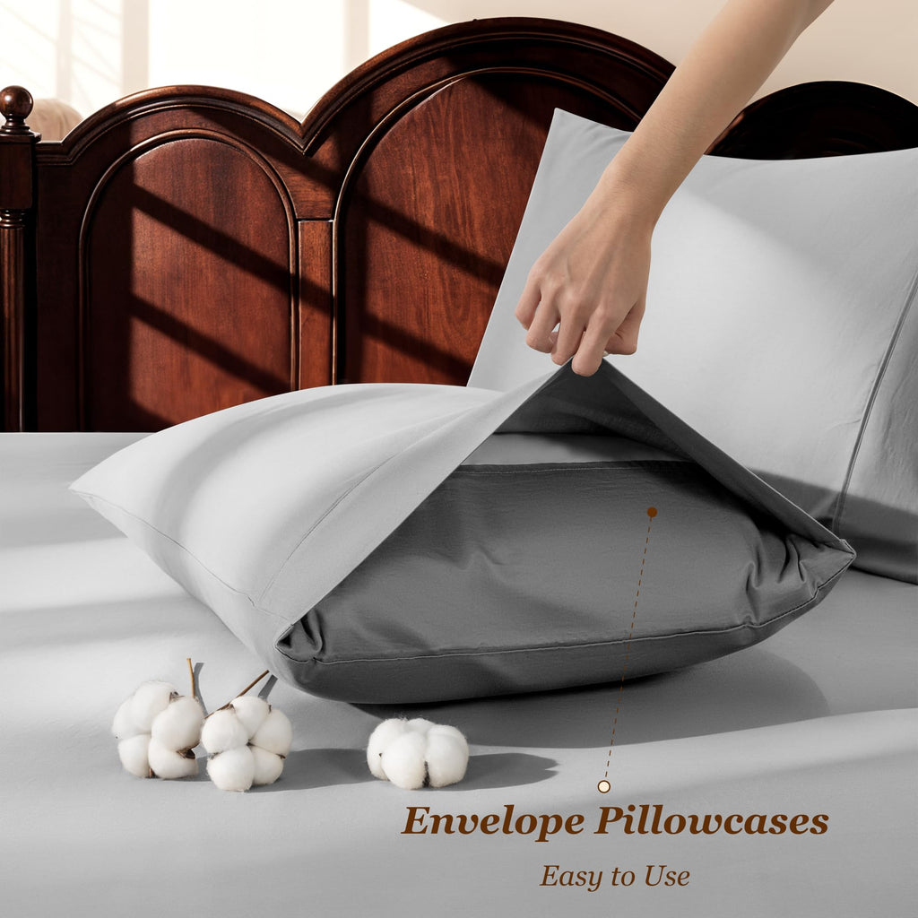 100% Egyptian Cotton Sheets 16" Deep Pocket, 4Pcs King