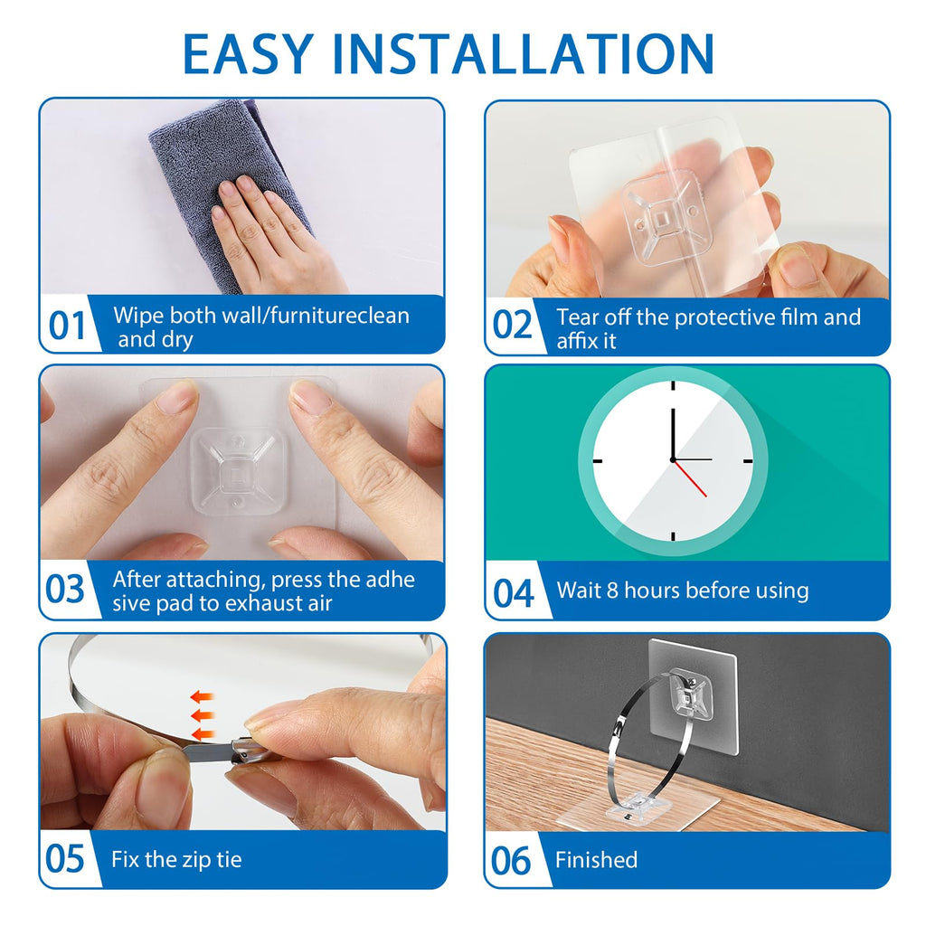Adhesive Furniture Wall Anchors (10 Pairs 20 Packs), Anti Tip Furniture Safety Straps for Baby Proofing, Secure