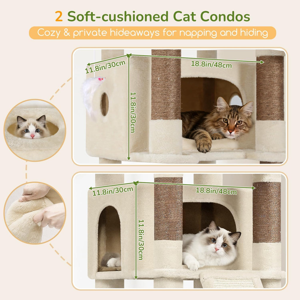 80in Tall Extra Large Heavy Duty Corner Cat Tree Tower