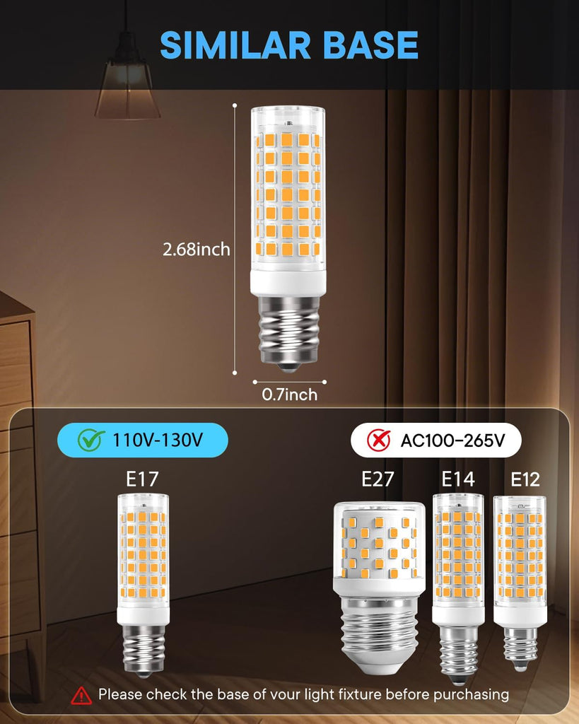 E17 LED Bulb 3 Pack Microwave Oven Appliance Light Bulb T7 E17 Intermediate Base for Over Cooker Lamp,Range Hood,7W
