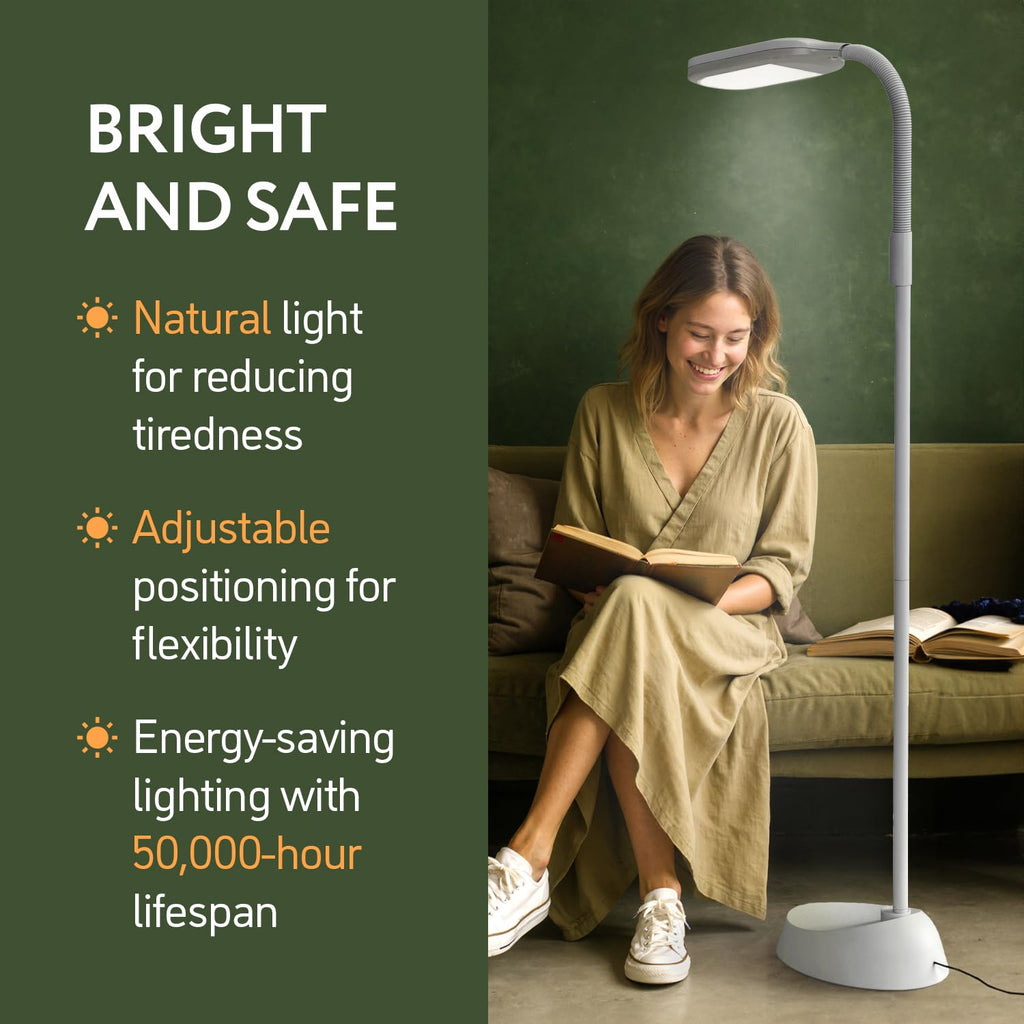 LED Dimmable Floor Lamp with Flexible Gooseneck & Adjustable Color