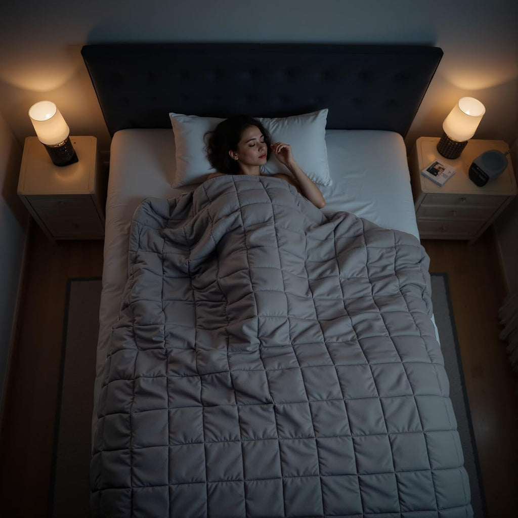 Weighted Blanket for Adults(48" x 72",15lbs,Grey) Queen Size Soft Cooling Heavy Blanket for Sleeping,Breathable