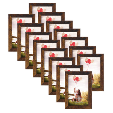 4x6 Picture Frame Set of 15, Brown Picture Frames for 4 by 6 Photo