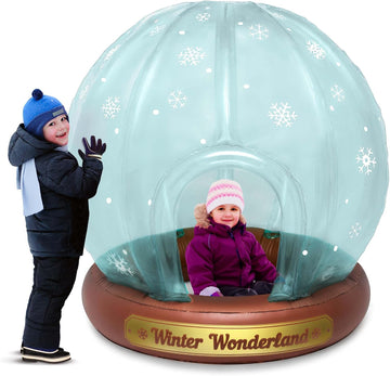 Inflatable Snow Globe - Inflatable Snow Fort with Entrance - Outdoor & Indoor Christmas Decorations for Yard, Kids