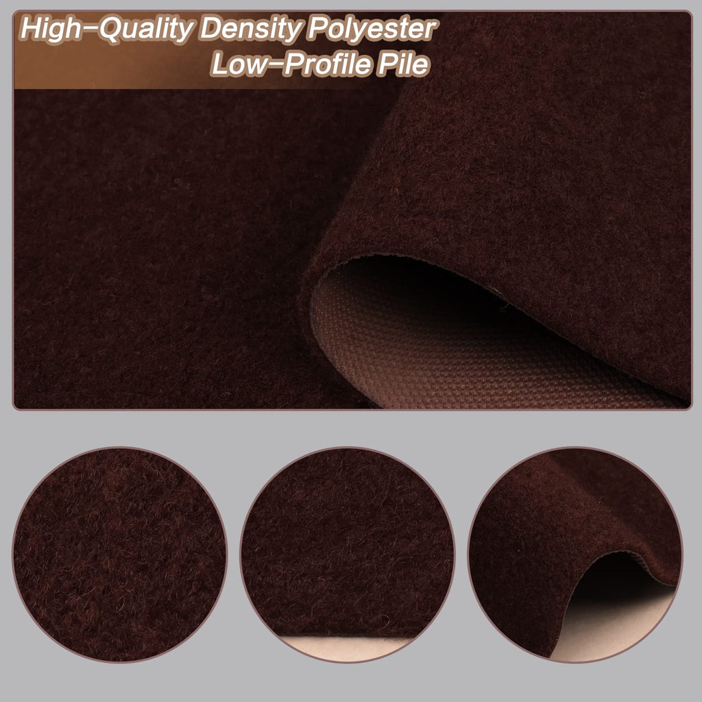 2' x 56' Runner Rugs with Rubber Backing, Indoor Outdoor Utility Carpet Runner Rugs, Chocolate Brown, Can Be Used as