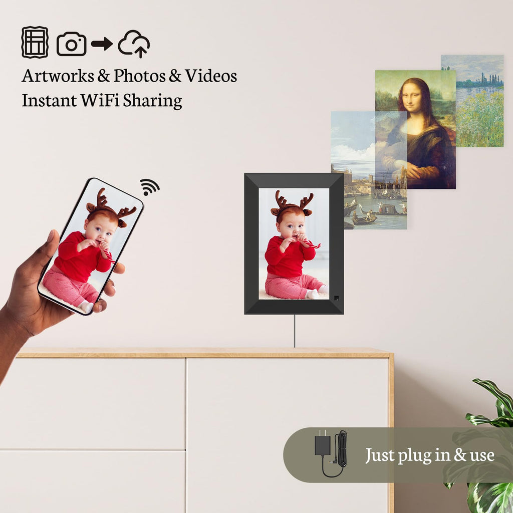 8" Digital Picture Frame, Touchscreen Small Display, 16GB